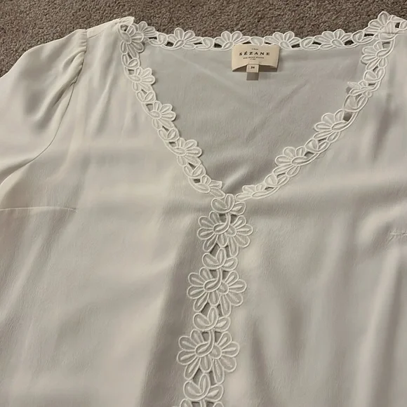 Sezane Ilonie Blouse Écru. - Size 34 - Picture 3 of 5